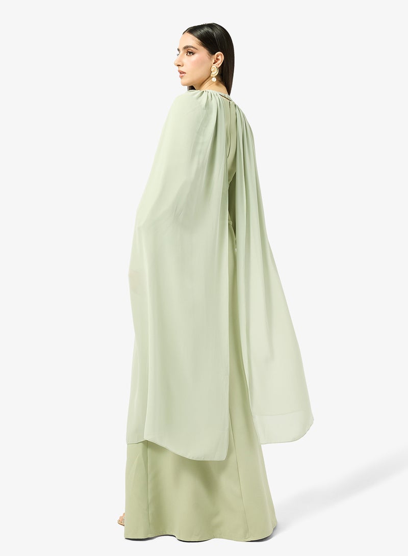Iyra Puff Sleeve Side Slit Dress - Image 2